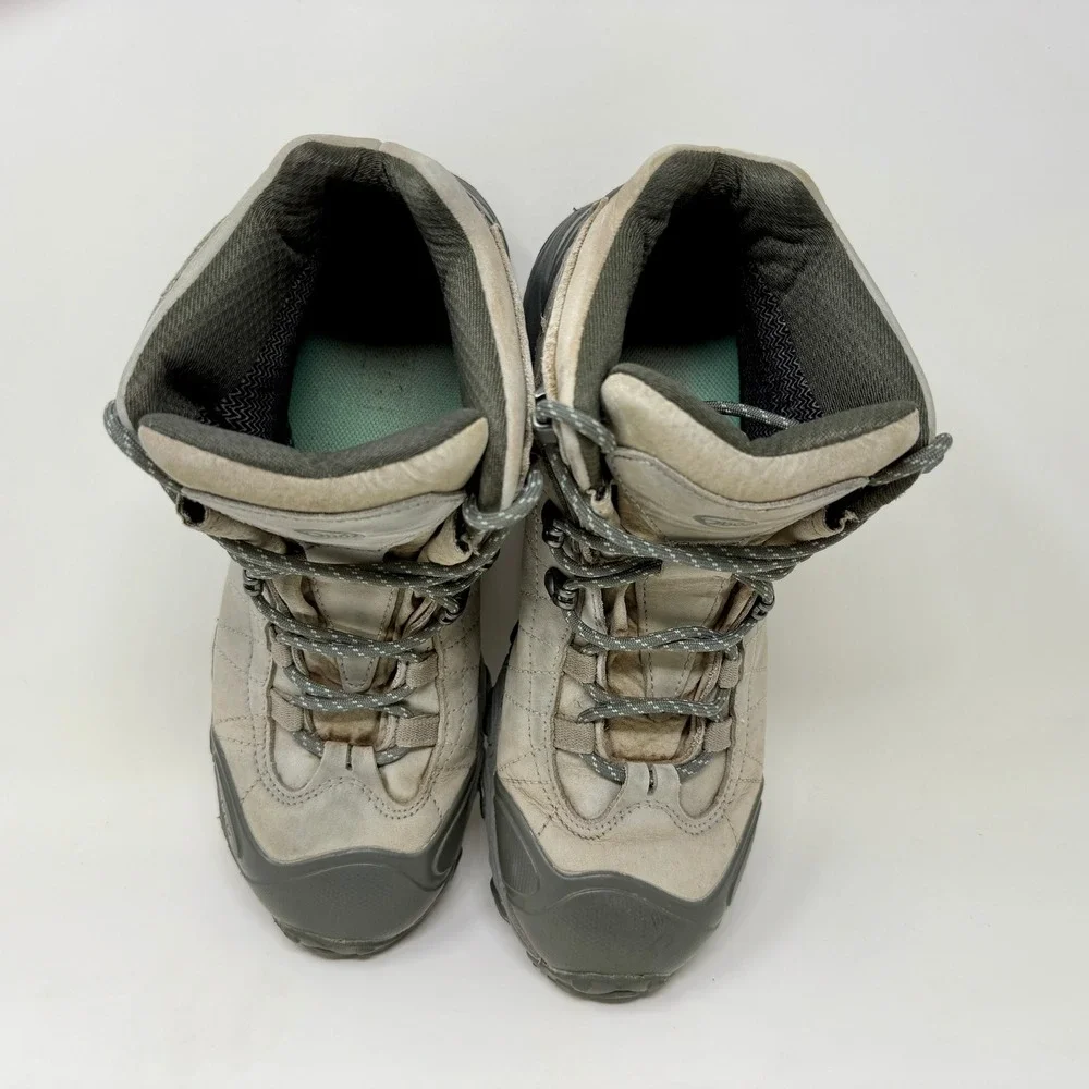Oboz Premium‎ Bridger Mid Hiking Boots Waterproof Leather Grey Women's Size 11